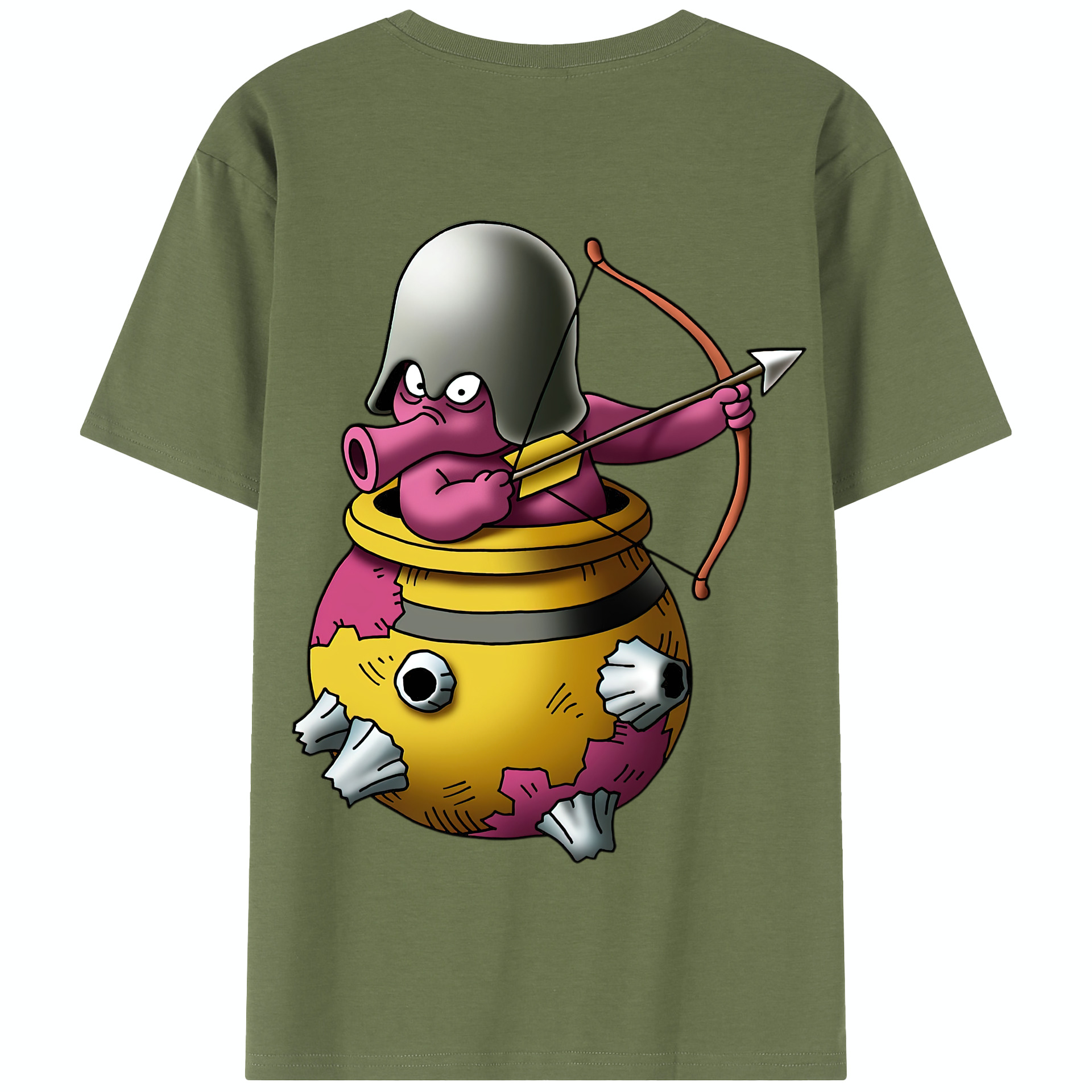 （画像用） ドラゴンクエスト Doragon Kuesuto Dragon Quest 綿100％半袖Tシャツ（背面プリント）